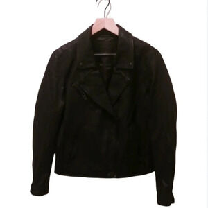 BLANKNYC Womens Luxury Clothing Semi Fitted Vegan Leather Motorcycle Jacket